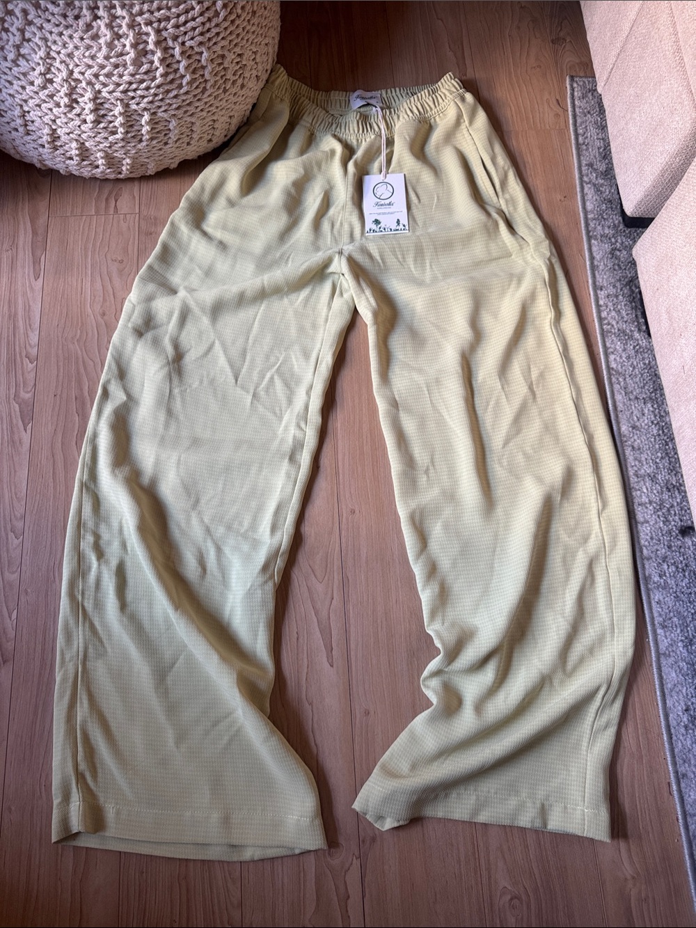 KUWALLATEE WIDE LEG BEACHPANT LIME SORBET